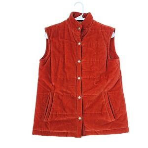 Beretta Snap Up Burnt Orange Wool Quilted Riding Equestrian Vest Womens Small